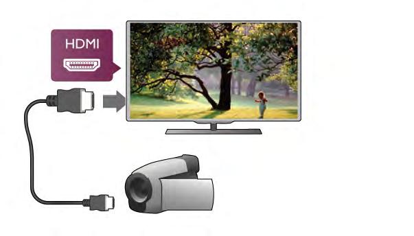 Бейне камера Бейнекамераны қосу үшін HDMI, YPbPr немесе SCART қосылымын пайдалануыңызға Бейнекамерада тек Video (CVBS) және Audio L/R шығысы болса, SCART қосылымына қосу үшін Video Audio L/R - SCART