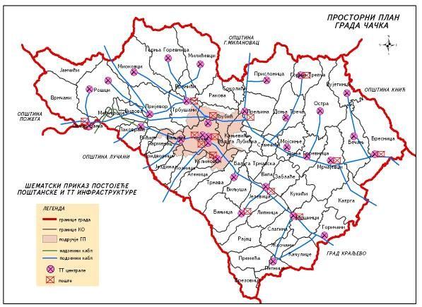 Pstjeća mreža pšta u ruralnm pdručju zadvljava kriterijume teritrijalne dstupnsti definisane Opštim planm pštanske mreže JP PTT sabraćaja Srbije i t: 1. U naseljenim mestima u kjima živi najmanje 3.