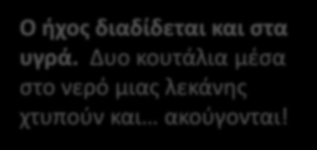 .. Συνοπτική παρουσίαση της δράσης 2 Ο ήχος διαδίδεται και στα υγρά.