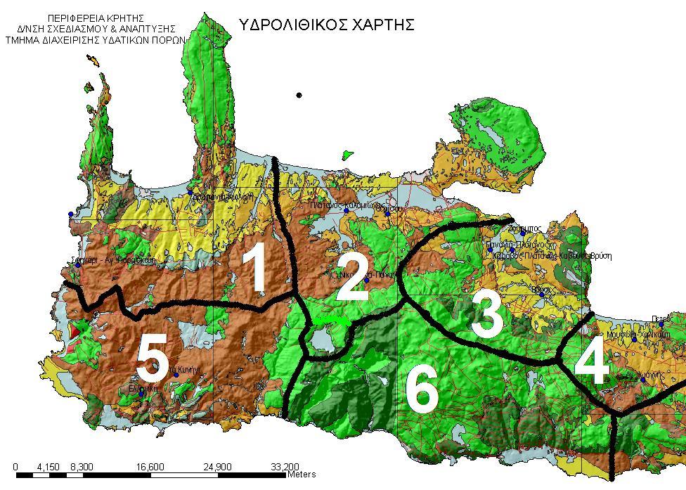 Υδατικό Δυναμικό της Περιοχής Μελέτης Στο νομό Χανίων υπάρχουν πολλά ανεξάρτητα συστήματα υδατικών πόρων, με μερικά από αυτά να έχουν μόνο μια πηγή τροφοδοσίας και ένα σημείο κατανάλωσης, π.χ. μικρά χωριά.