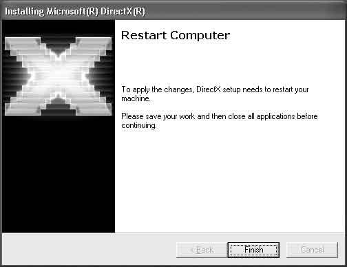 13 Εάν εµφανιστεί η θ νη [Installing Microsoft (R) DirectX(R)], ακ λ υθήστε τα παρακάτω ήµατα για να