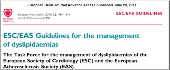 ESC/EAS 2011: Κατευθυντήριες οδηγίες για την διαχείριση της