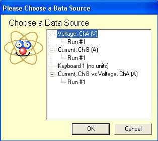 Data Measurement בחלון המקורות שייפתח בחר את Voltage (הקלק עליו פעמיים).