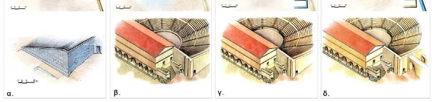 ρωμαϊκή φάση 2 και δ. ρωμαϊκή φάση 3 Σε δεύτερο στάδιο (ρωμαϊκή φάση 3), το θέατρο των Φιλίππων, μετατράπηκε πλήρως σε αρένα.