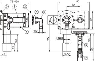 Priključno koljeno stroja za pranje 1 x3/4 Brtva O-ring 18x2,5 mm, brtveći čep HL 405- Podžbukni ugradbeni sifon za perilicu rublja s integriranim priključkom dovoda vode i poklopcom od inoxa 180 x