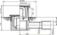HL 310 N-Podni odvod DN40/50 okomiti, 123x123 mm/ 115x115 mm HL 310 NPr-Podni odvod DN40/50 okomiti, sa sifonskim umetkom PRIMUS, okvir 123x123 mm/ rešetka INOX 115x115 mm HL310 N 50/75/110 0,67 l/s