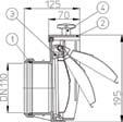 0- Žablji poklopac DN110, poklopac INOX naglavak (kolčak) za plastičnu cijev DN Masa HL710.0 100 720 g 1.
