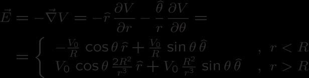 Αξονική Συμμετρία Το ηλεκτρικό πεδίο υπολογίζεται ως εξής Παρατηρούμε ότι η παράλληλη προς την επιφάνεια της σφαίρας ( θ ) συνιστώσα του ηλεκτρικού πεδίου είναι συνεχής για r = R, ενώ για την κάθετη