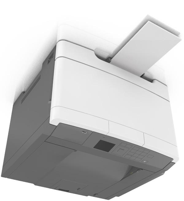 Τοποθέτηση χαρτιού και ειδικών μέσων εκτύπωσης 43 2 Τοποθετήστε χαρτί στο χειροκίνητο τροφοδότη μέχρι το σημείο που η άκρη του εφάπτεται με τους οδηγούς χαρτιού. Σημ.