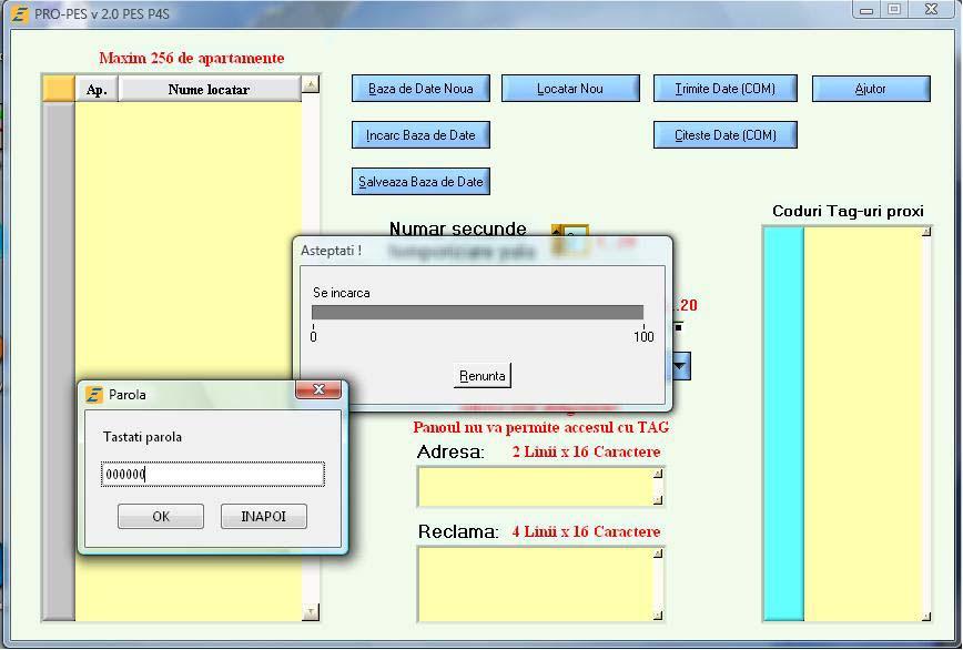 Fig. 18 Utilizarea parolei la transmisia de date. La solicitarea de transmisie de date între panou şi PC trebuie să tastaţi parola de acces memorată pe panoul respectiv pentru a valida comunicaţia.