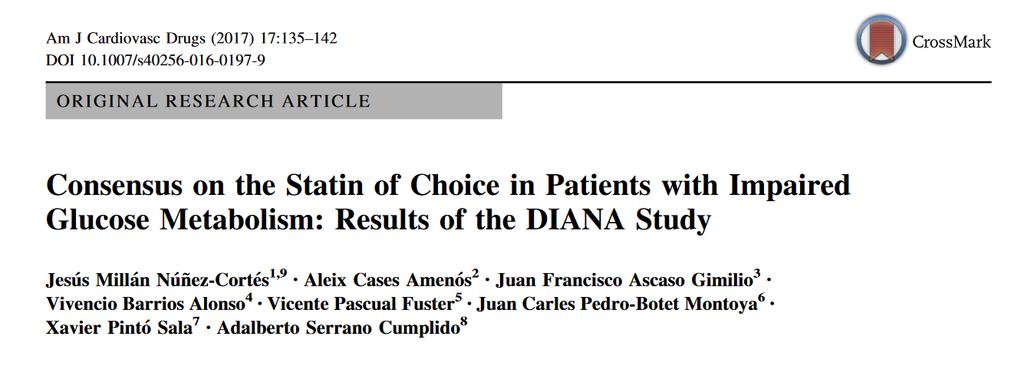 There was consensus that pitavastatin is the best choice both in pre-diabetic patients (91.