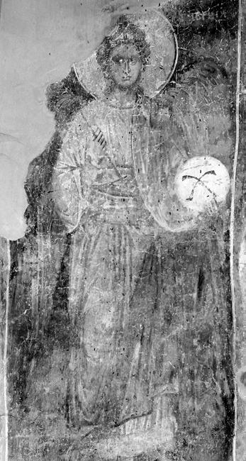 132 Сл. 8. Кучевиште, источни зид проскомидије, арханђео Гаврило, око 1330 (снимак Д.