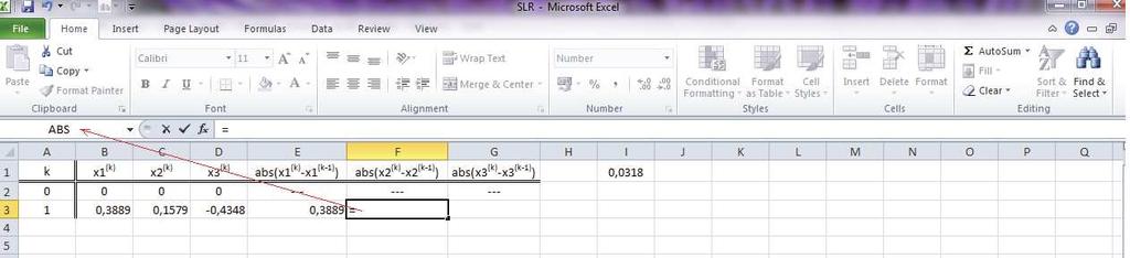 Priebežný výsledok funkcie je zobrazený v spodnej časti za textom Výsledok=(Formula result=).