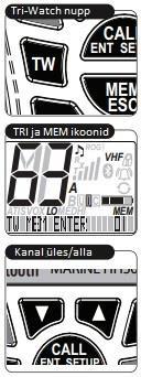 Tri-Watch režiim Tri-Watch režiim (nn kolmikvaate režiim) võimaldab ühe nupuvajutusega ligi pääseda kolmele teile kõige olulisemale kanalile.