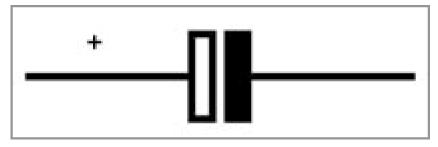 Imaginea 6: Simbol grafic condensator ceramic Imaginea 7: Condensator ceramic Condensator electrolitic Condensatorul electrolitic are un corp cilindric şi trebuie montat la polaritatea corectă.