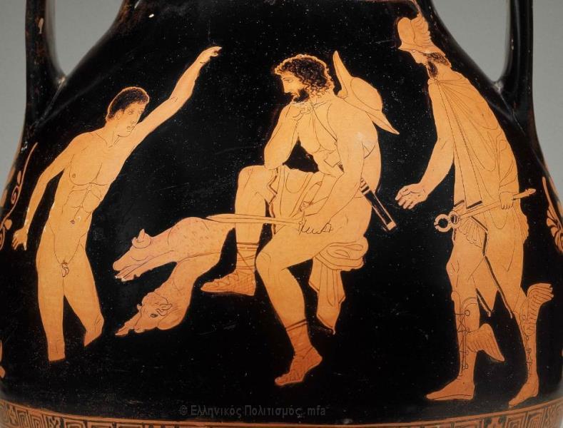 ι δυο μας τέτοια θλιβερά λόγια καθόμασταν και λέγαμε, ι εγώ ψηλά, πάνω απ' το αίμα,
