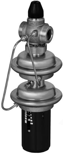 4 Regulátor obsahuje regulačný ventil s nastaviteľným obmedzovačom prietoku, pohonom s dvomi regulačnými membránami a rukoväťou pre nastavenie rozdielového tlaku. Základné údaje DN 15-50 k VS 0.