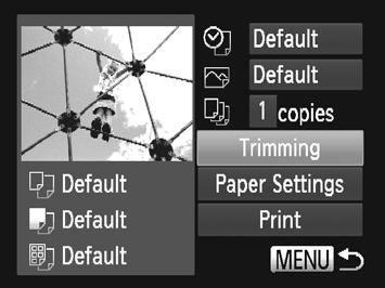 Tlač snímok Trimming/ Orezanie Paper Settings/ Nastavenia papiera Default/ Predvolené Táto možnosť zodpovedá aktuálnym nastaveniam tlačiarne. Date/Dátum Snímky sa vytlačia s pridaným dátumom. File No.