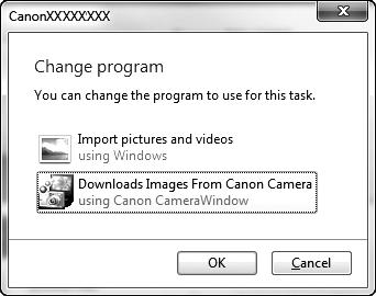 Dodaný softvér a príručky Vyberte položku [Downloads Images From Canon Camera using Canon CameraWindow/Prevziať snímky z fotoaparátu Canon pomocou aplikácie Canon CameraWindow] a