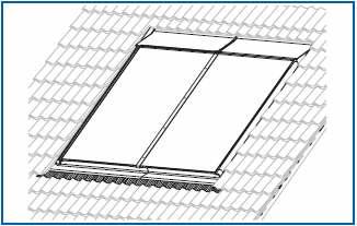 6 Preporuke u vezi montaže 6.3.4 Montaža kolektora u okviru krova Sistem za montažu kolektora u okviru krova prikladan je za vertikalne i horizontalne kolektore Logasol SKN3.0 