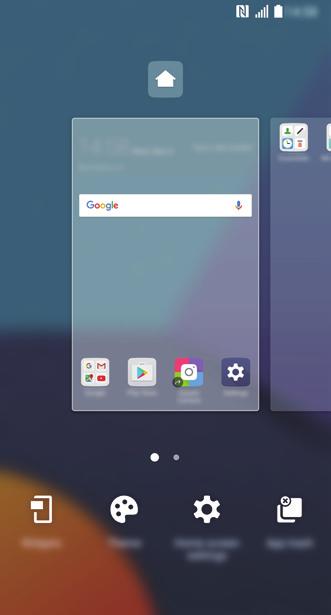 To configure the Home screen settings, touch and hold on a blank area of the Home screen, then select Home screen settings. See Home screen settings for details.
