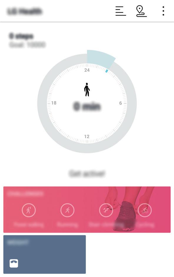 Using LG Health You can view main information on LG Health and manage the amount of physical exercise and health information. 1 Tap Essentials LG Health.