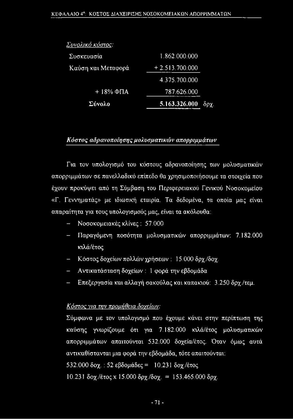 από τη Σύμβαση του Περιφερειακού Γενικού Νοσοκομείου «Γ. Γεννηματάς» με ιδιωτική εταιρία.