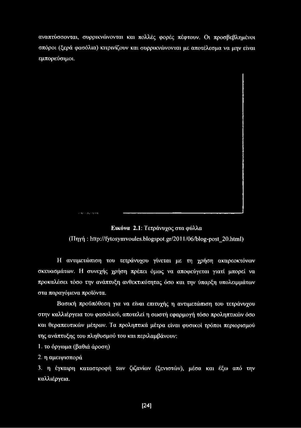 αναπτύσσονται, συρρικνώνονται και πολλές φορές πέφτουν. Οι προσβεβλημένοι σπόροι (ξερά φασόλια) κιτρινίζουν και συρρικνώνονται με αποτέλεσμα να μην είναι εμπορεύσιμοι. Εικόνα 2.