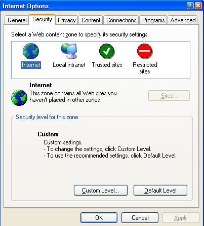 3. OPERAREA IN INTERNET EXPLORER 3.1 SETARI DE ACCES LA DISTANTA 3.1.1. SETARI DE SECURITATE A RETELEI Va rugam sa setati nivelul de securitate pe internet inainte de instalarea ActiveX.