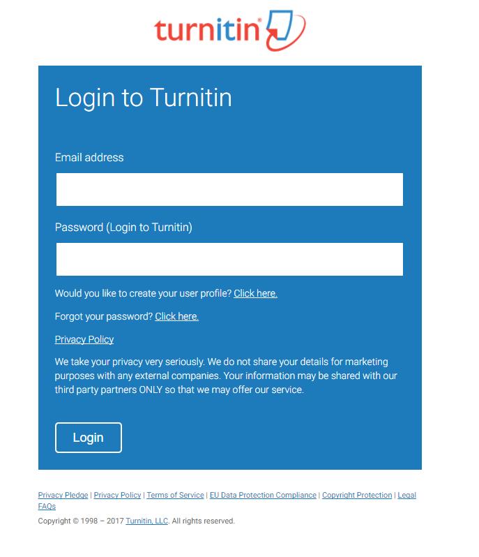 Μετά την είσοδο σας στο Turnitin μπορείτε να τροποποιήσετε τα στοιχεία σας (όνομα, διεύθυνση ηλεκτρονικού ταχυδρομείου, κλπ.) αν υπάρχει κάποιο λάθος.