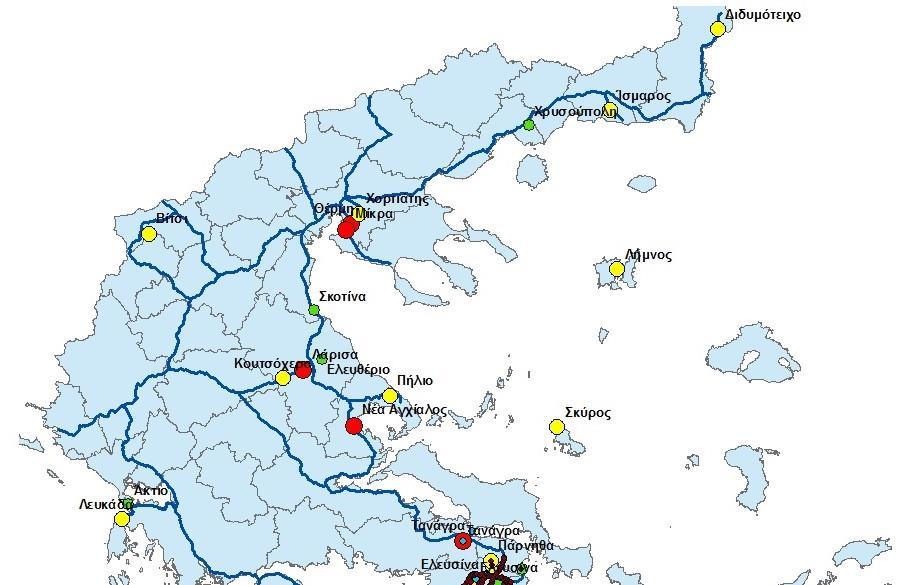 8.1.2 ΚΑΘΟΡΙΣΜΟΣ ΑΞΟΝΩΝ - ΔΙΑΔΡΟΜΩΝ Με γνώμονα την τοποθεσία και την κατηγοριοποίηση των Μονάδων της ΠΑ, απαιτείται κατ αρχάς ο καθορισμός βασικών αξόνων (τομέων) ανά την επικράτεια, προκειμένου μέσω