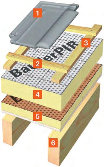 - toplotna izolacija opis / slika BauderPIR PLUS Toplotna izolacija strmih streh za neposredno polaganje na špirovce ali lesen opaž, prednost tega tipa materiala je, da ima še dodatno izboljšano
