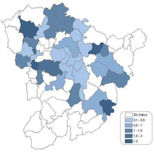 No mapa 6.2 recóllese o número de solicitantes por concello de orixe.