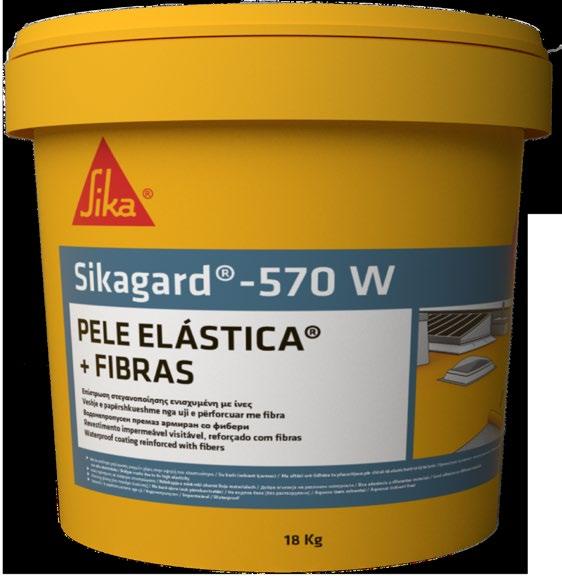 Sikagard -570 W Sikagard -570 W Pele Elastica Fibras Ενός συστατικού, επαλειφόμενη, ελαστο-πλαστική, ινoπλισμένη μεμβράνη υγρομόνωσης δωμάτων 18 kg Λευκό (Γκρι, Κεραμιδί κατόπιν παραγγελίας) 12 μήνες