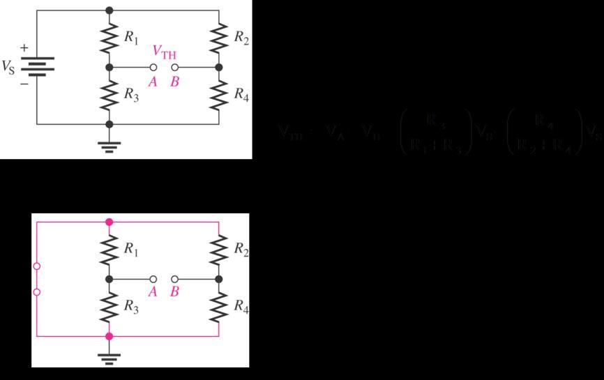 Ισοδύναμο Thevenin της Γέφυρας Wheatstone (4/5) ΕΙΚΟΝΑ 6-12 (συνέχεια) Απλοποίηση μιας γέφυρας Wheatstone με το θεώρημα Thevenin.