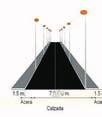 Opción 2: Luminaria: con IP 66 e un FHSinst de 0%. Altura: 7 m Distancia entre luminarias: 30 m Instalación: en paralelo, intercaladas Lámpada: VSAP 100 W Fluxo luminoso da lámpada: 9.