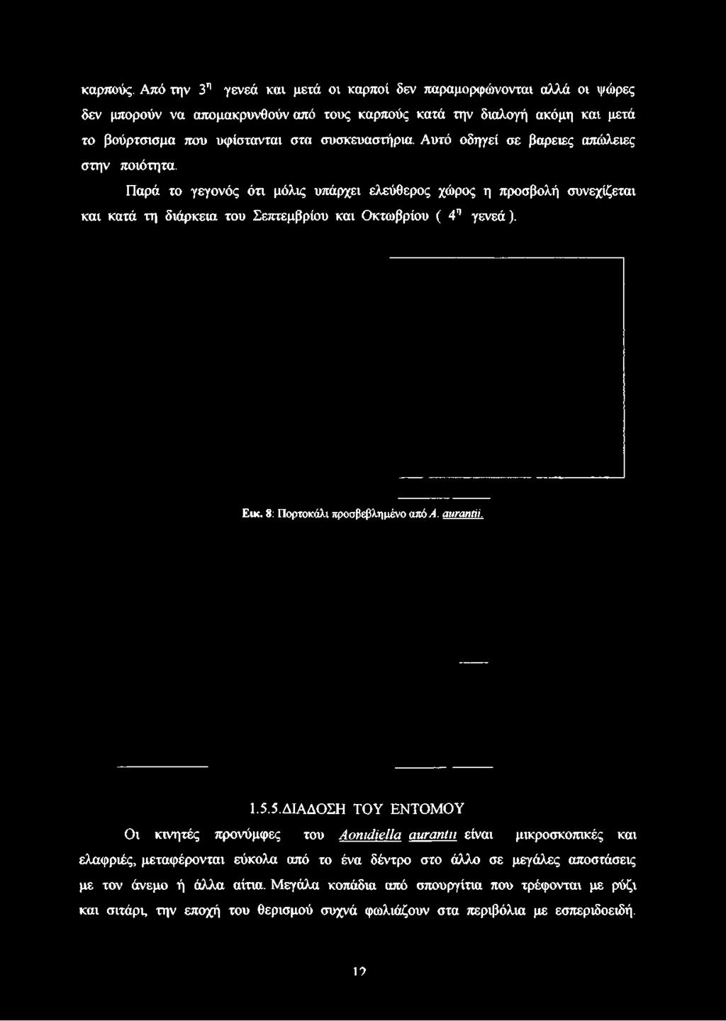 απομακρυνθούν από τους καρπούς κατά την διαλογή ακόμη και μετά το βούρτσισμα που υφίστανται στα