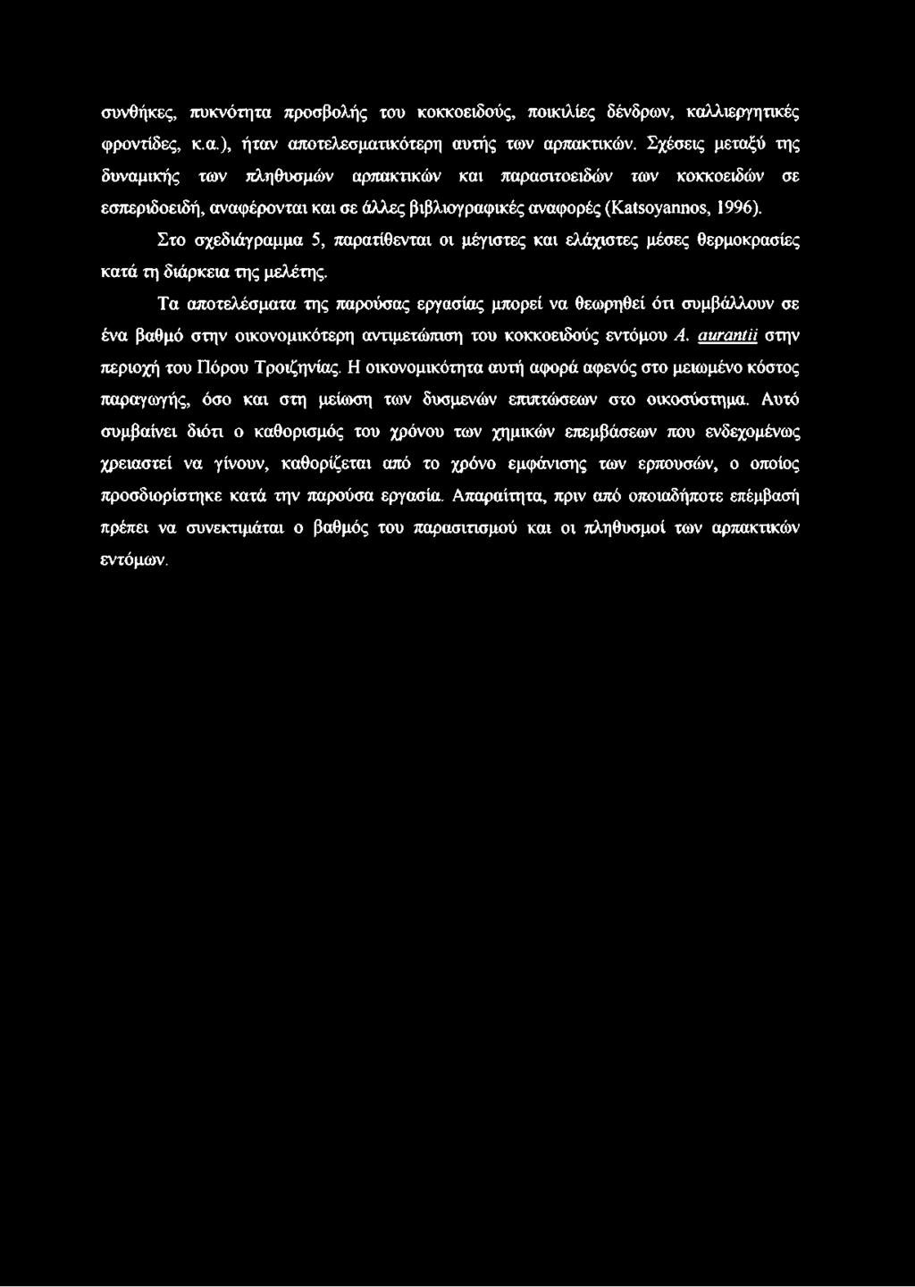 συνθήκες, πυκνότητα προσβολής του κοκκοειδούς, ποικιλίες δένδρων, καλλιεργητικές φροντίδες, κ.α.), ήταν αποτελεσματικότερη αυτής των αρπακτικών.