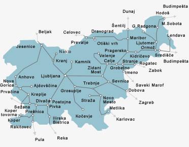 1.2 Celotno železniško omrežje na SŽ Slika 1.2: Celotno železniško omrežje na SŽ Tabela 1.