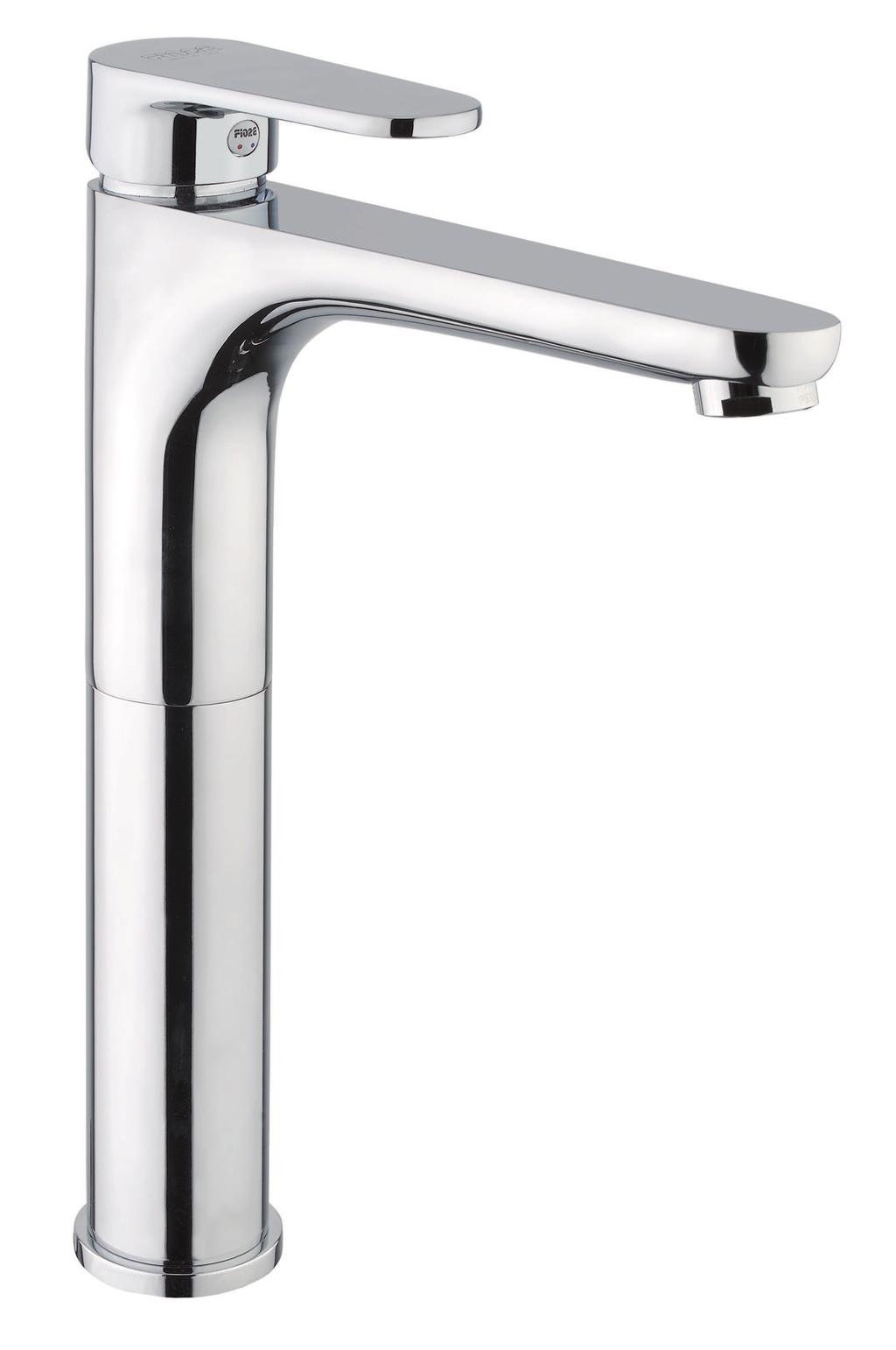 75 CR 8126 Miscelatore lavabo, bocca lunga e prolunga cm 15, scarico automatico 1 1/4, flex cm 70 One hole basin mixer, 15 cm extension, long spout, 1 1/4 automatic pop up waste, flex