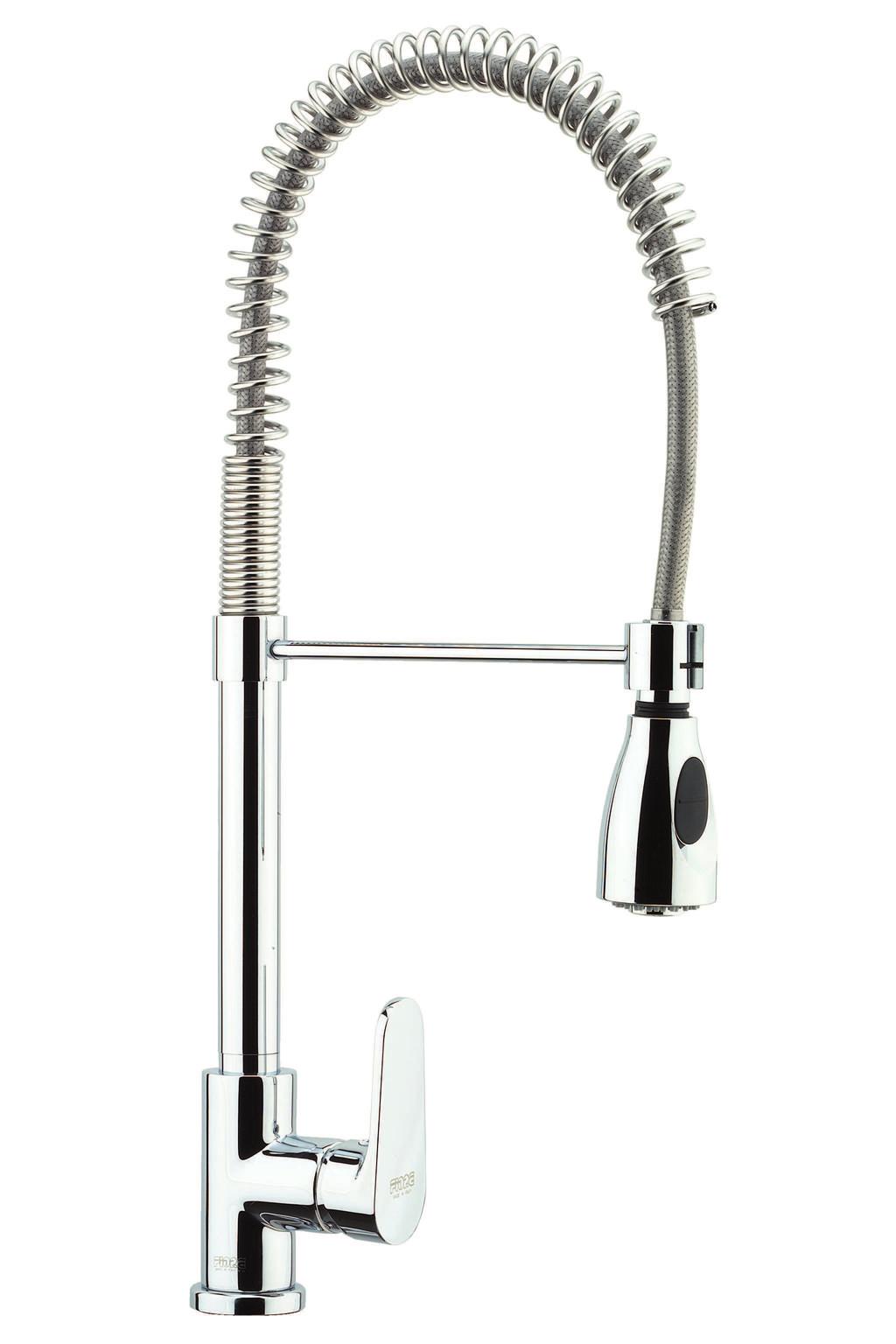 art. 75 CR 6550 Miscelatore lavello a muro, canna diritta cm 20 Wall sink mixer, 20 cm straight spout Mitigeur évier mural, bec