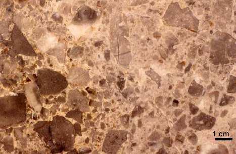 GRUŠČ, BREČA = GRAMOZ(OVEC) Breča je debelozrnata klastična sedimentna kamnina, ki jo