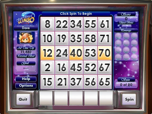 . Погодак У Ју-пик-ем бингу (U-Pick'E bigo) и сличним варијацијама, сваки играч добије три карте са по 5 бројева који садрже свих 75 бројева који се могу извући, као на слици десно.