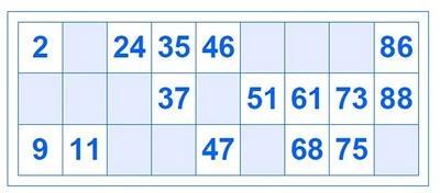 3. Бинго 15/90 За разлику од сјеверноамеричке игре бинго, чије картице су матрице са 5 пута 5 поља на којима су неки од бројева од 1 до 75, у Јужној Америци и Европи бинго се обично игра на картицама