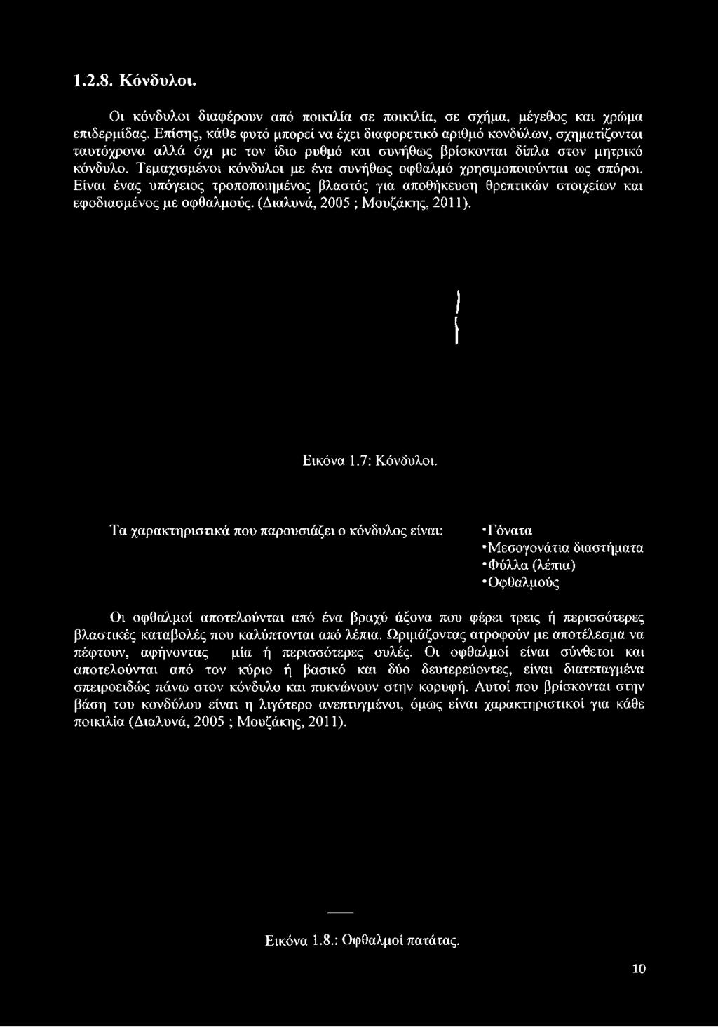 στον μητρικό κόνδυλο. Τεμαχισμένοι κόνδυλοι με ένα συνήθως οφθαλμό χρησιμοποιούνται ως σπόροι.
