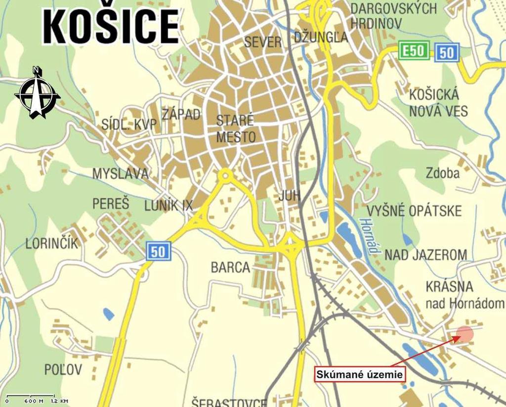 II.6. Prehľadná situácia umiestnenia navrhovanej činnosti Mestská časť Košice - Krásna sa nachádza v juhovýchodnej časti mesta Košice na oboch brehoch rieky Hornád.