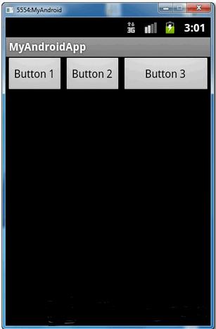 Εικόνα 21 - Linear Layout Διάταξη των γραφικών στοιχείων (Layout) Κάθε οθόνη μιας εφαρμογής Android αποτελείται από ένα σύνολο γραφικών στοιχείων.