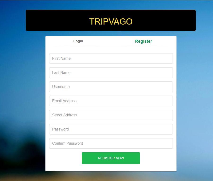 Στην φόρμα Register o χρήστης πρέπει να συμπληρώσει τα