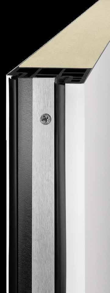 Συνοπτική παρουσίαση προϊόντων Οικιακή πόρτα Thermo65 από χάλυβα / αλουμίνιο Φύλλο πόρτας Οι πόρτες Thermo65 διαθέτουν χωνευτό θυρόφυλλο χάλυβα, πάχους 65 mm με εσωτερικό προφίλ φύλλου πόρτας και