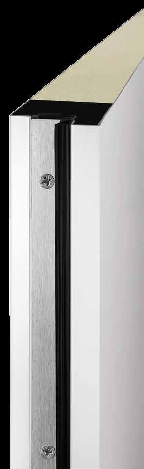 Πόρτα εισόδου Thermo46 από χάλυβα / αλουμίνιο Φύλλο πόρτας Όλες οι πόρτες Thermo46 είναι εξοπλισμένες με ένα εσωτερικά και εξωτερικά χωνευτό θυρόφυλλο χάλυβα, πάχους 46 mm με εσωτερικό πλαίσιο φύλλου